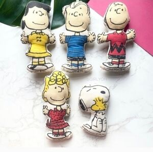 Rare Vintage Charlie Brown Peanuts Gang Lucy Linus Plush Doll Toy Lot